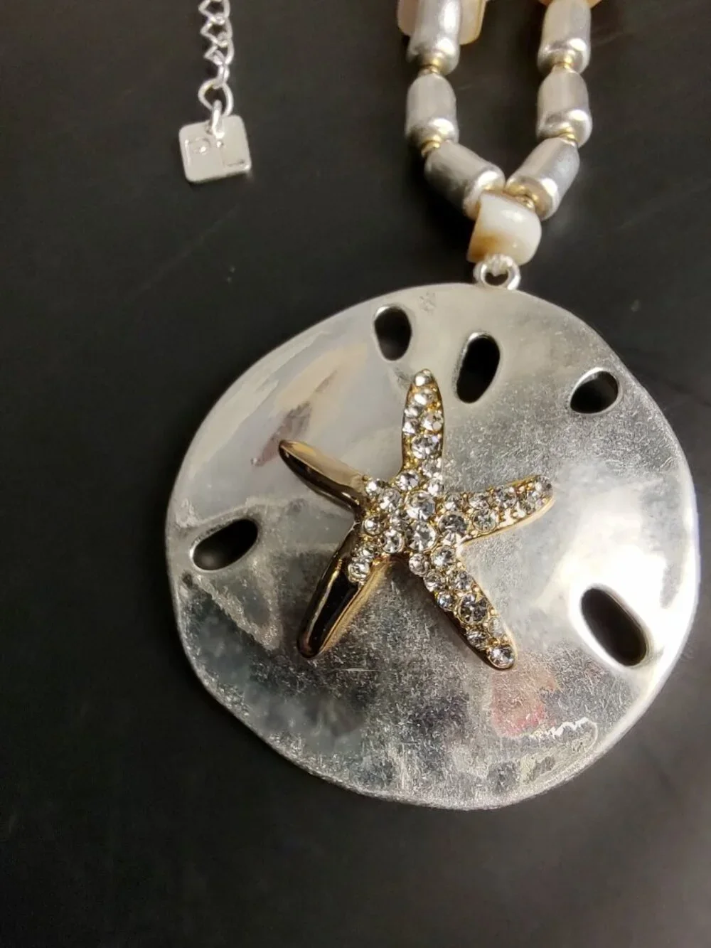 Park Lane Riptide Starfish Sand Dollar Pendant Necklace Shell Beads Coastal